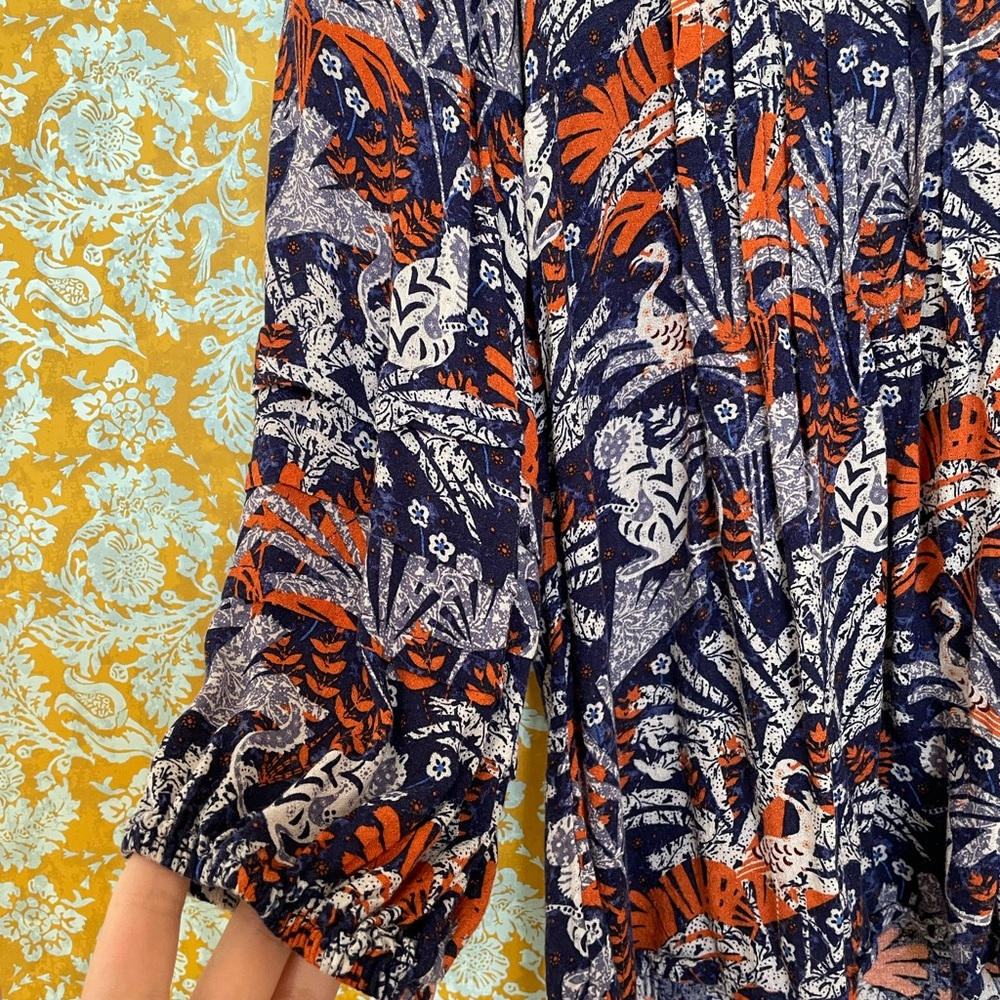 Maeve By Anthropologie Cathy Blouse Jungle Animals - Picture 3 of 5